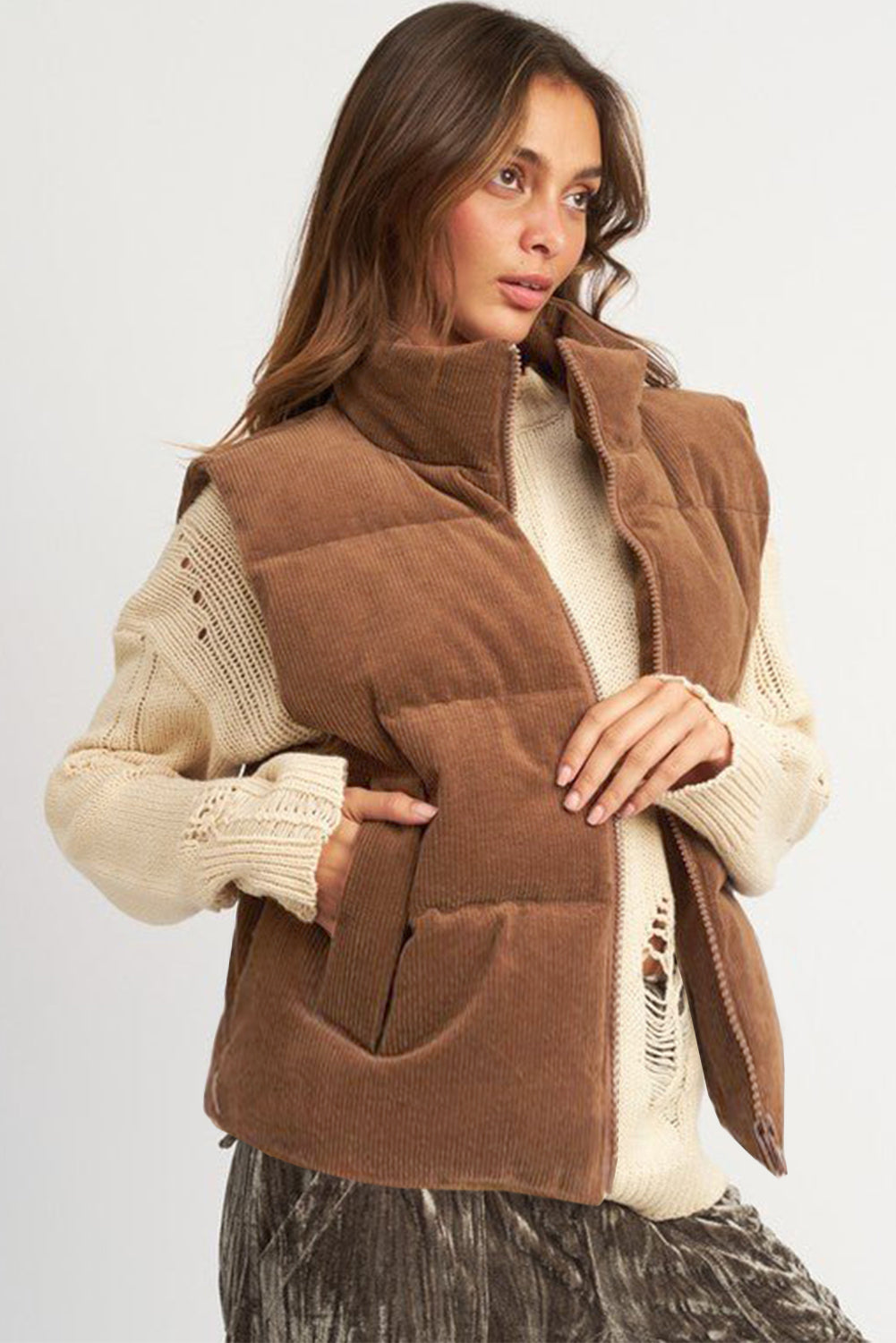 Corduroy Puffer Vest
