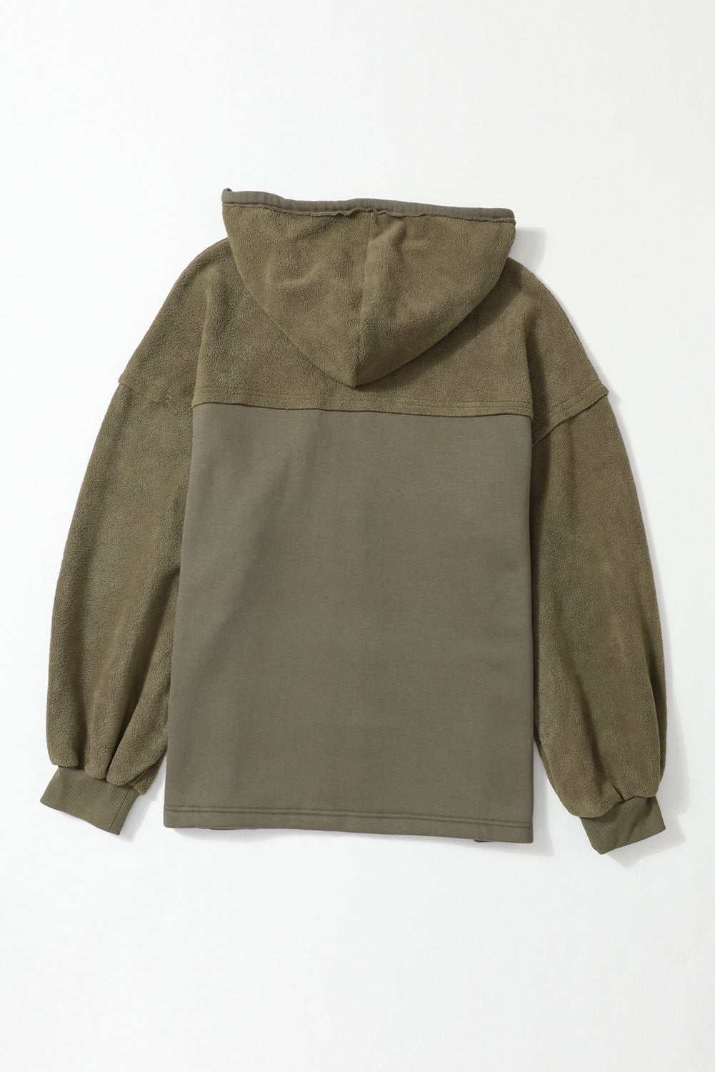Flap Pockets Bishop Sleeve Zip Up Hoodie