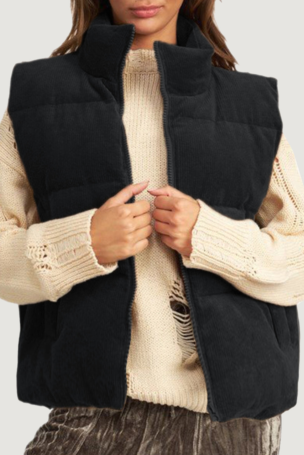Corduroy Puffer Vest