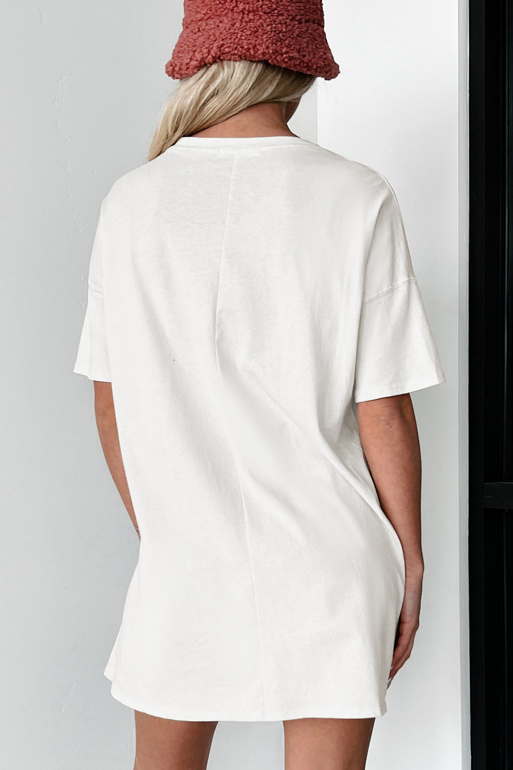 Oversized Solid Color Crew Neck T-Shirt