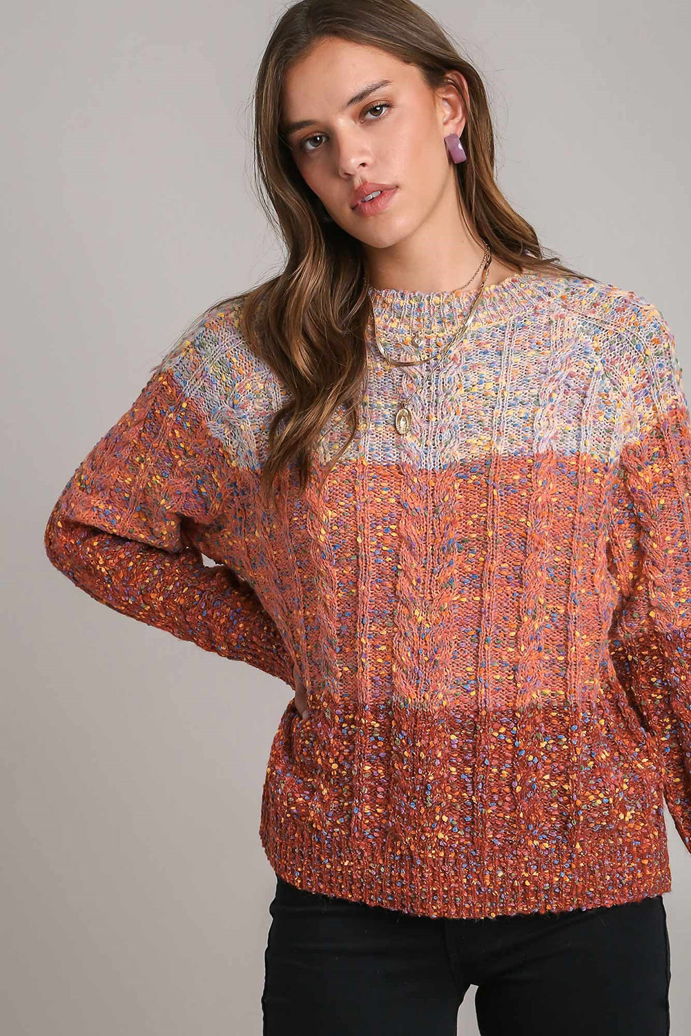 Confetti Colorblock Knit Sweater