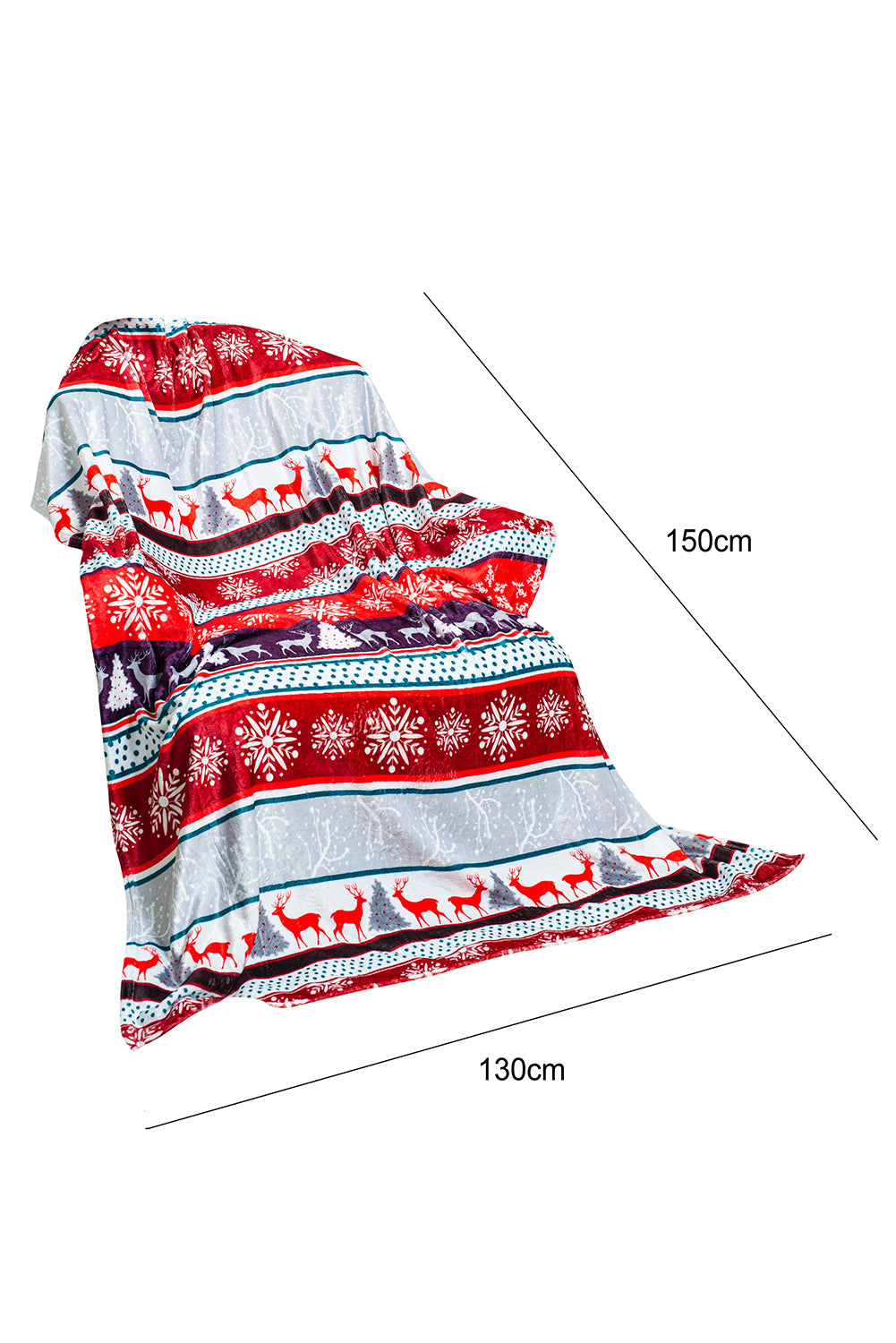 Christmas Elk Print Fleece Blanket