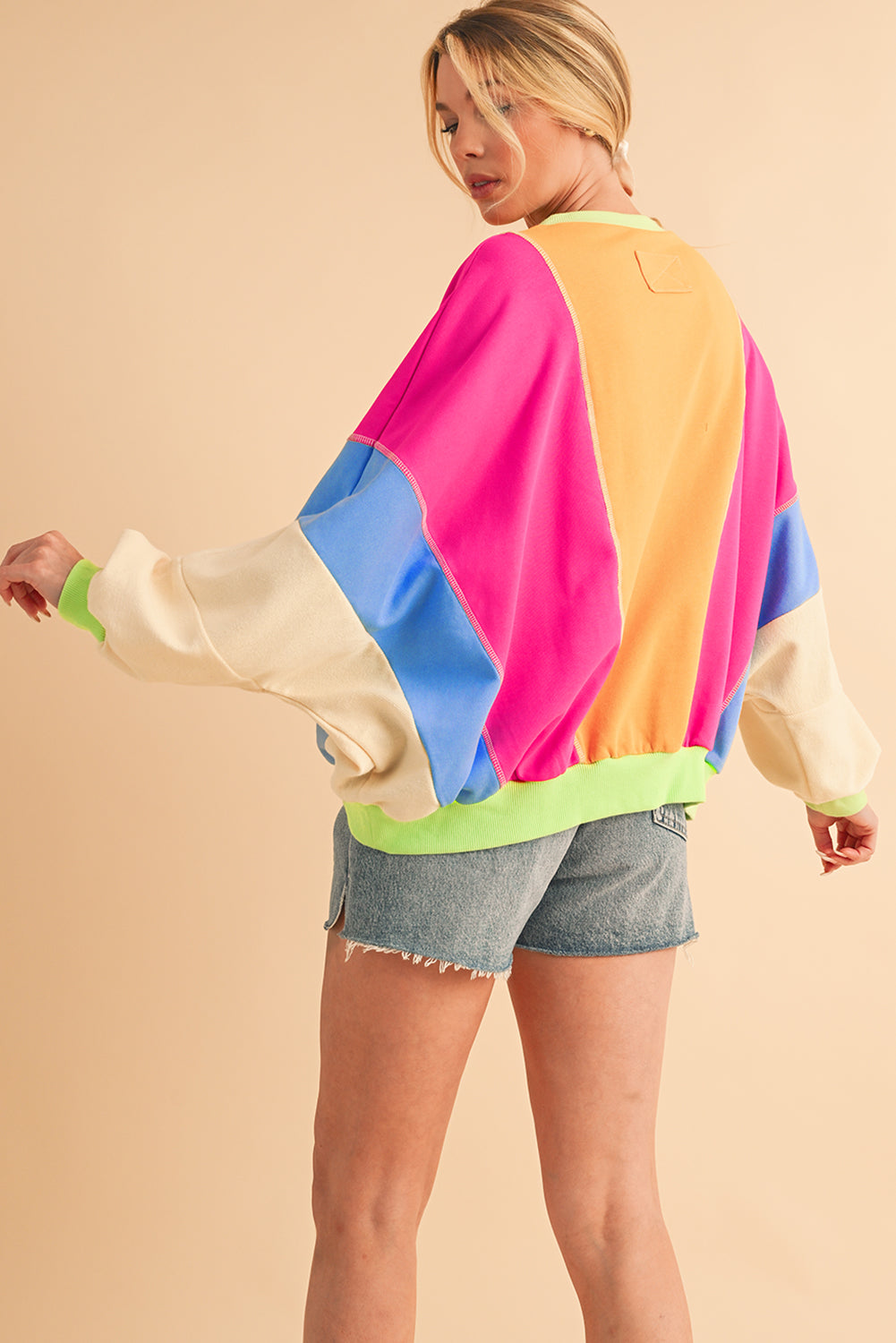 Noemi Colour-block Oversized Sweatshirt