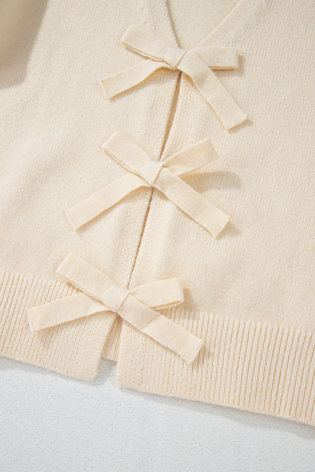 Kira Bow knot Knit Cropped Cardigan