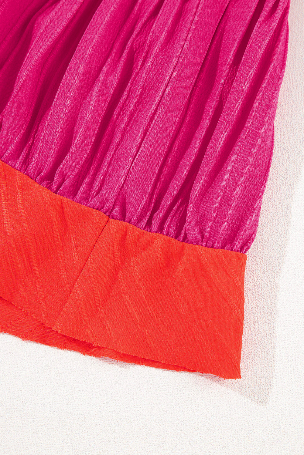 Color-Block Patchwork Ruffle Trim T-Shirt