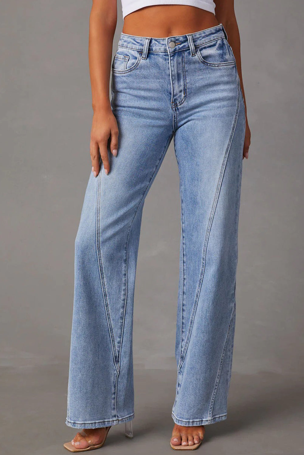 Ashleigh Blue Mid-rise Straight Jeans