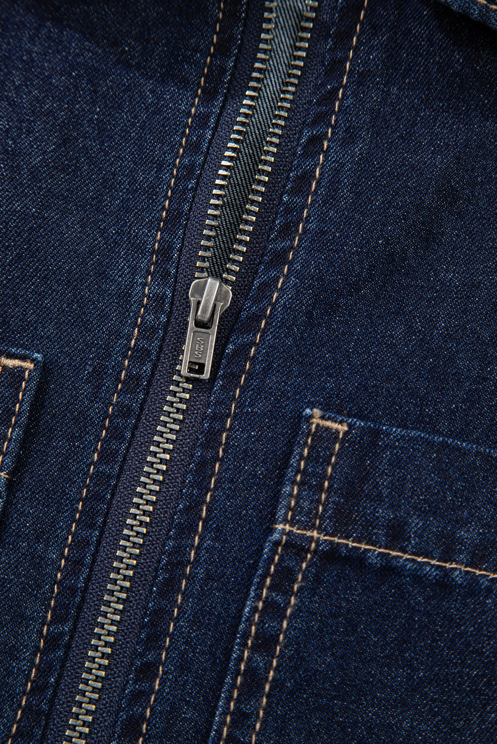 Skye Half Zipper Denim Mini Dress
