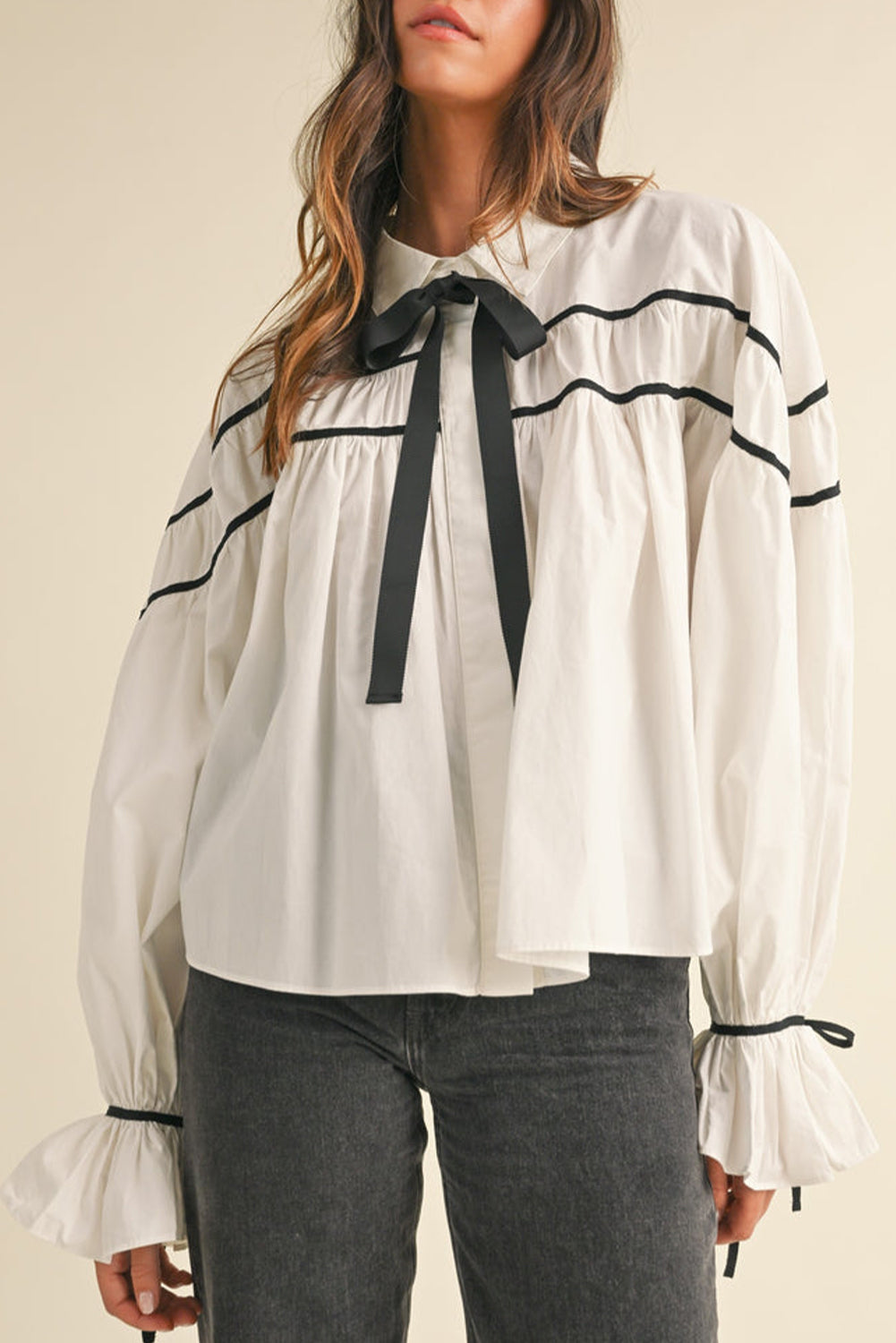 Emily Bow-knot Button-up Blouse