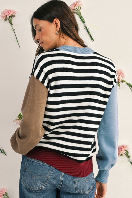 Lyra Striped Colour-block Sweater
