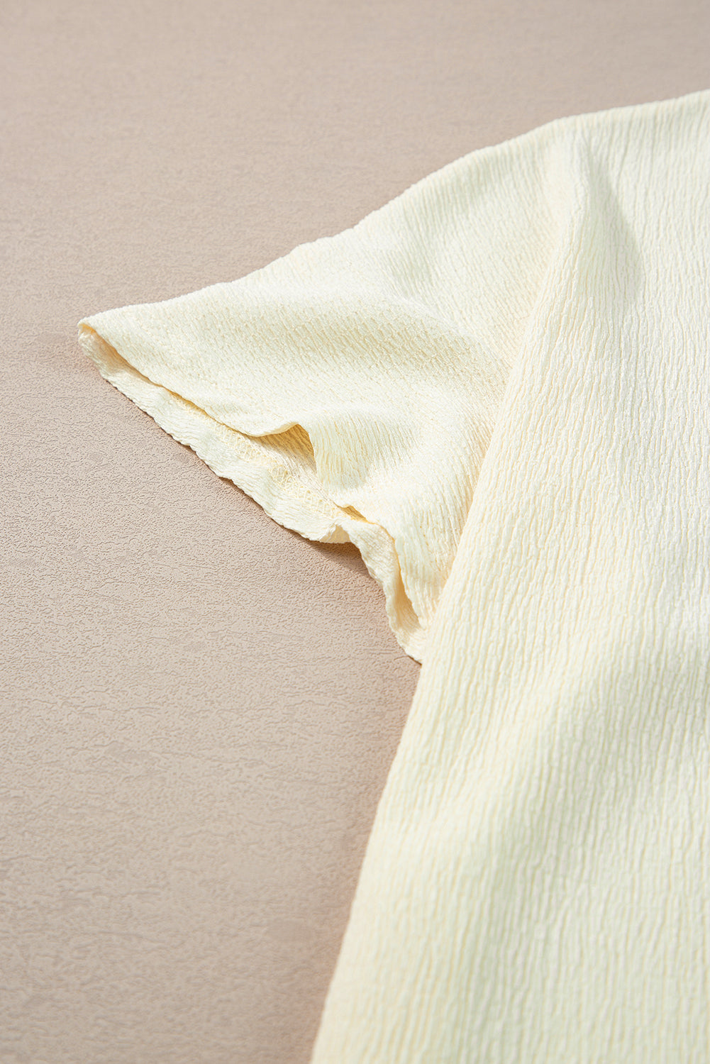 Basic Plain Textured V Neck T-Shirt