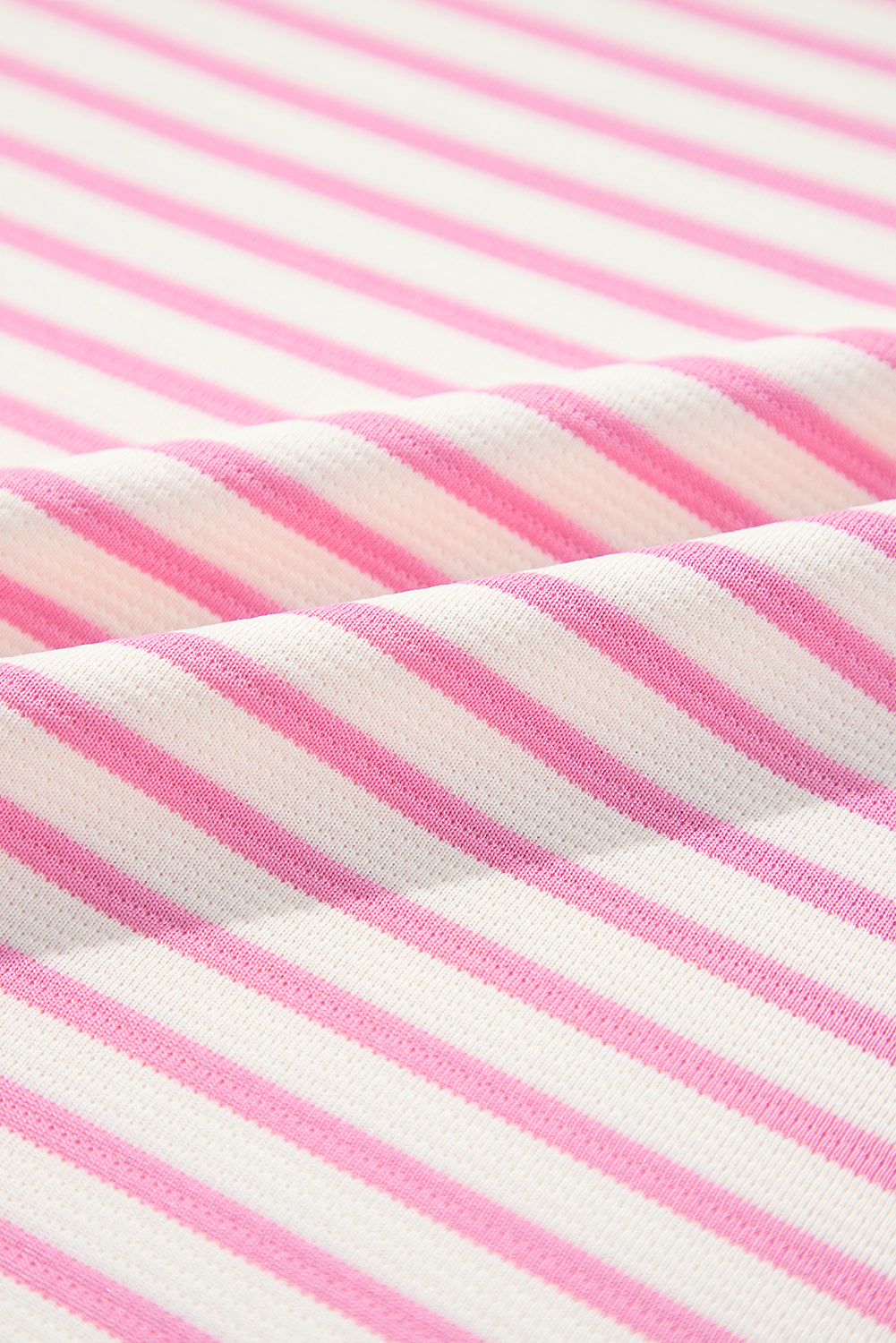 Pink Stripe Ruffle V-Neck Top