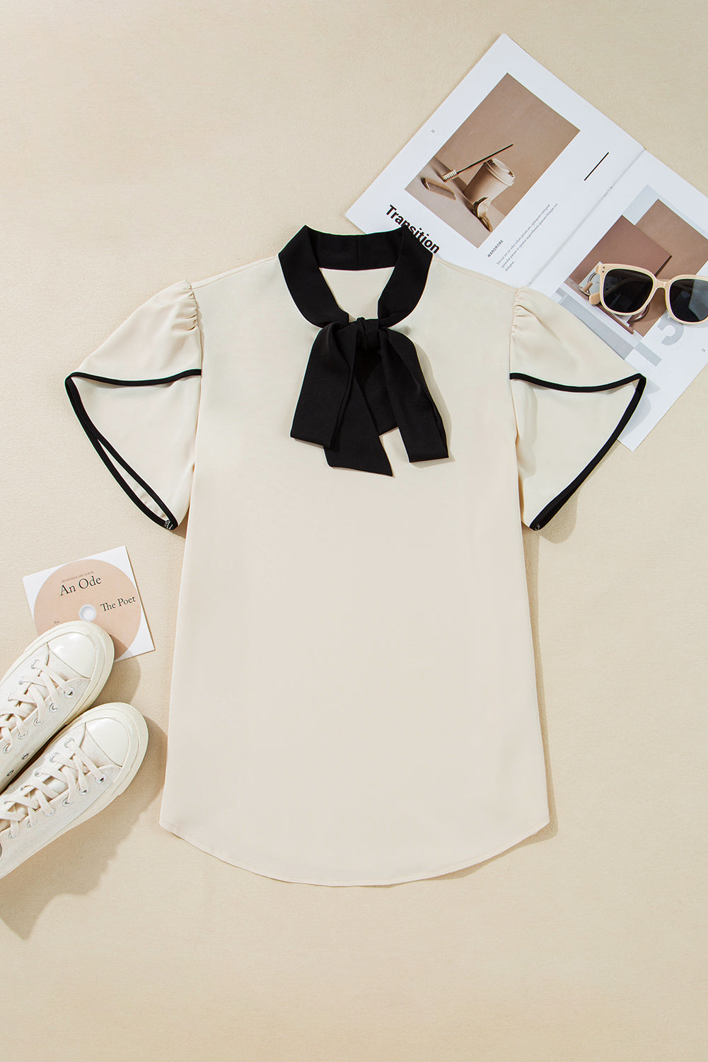Tiana Bow-knot Tulip Sleeve Blouse