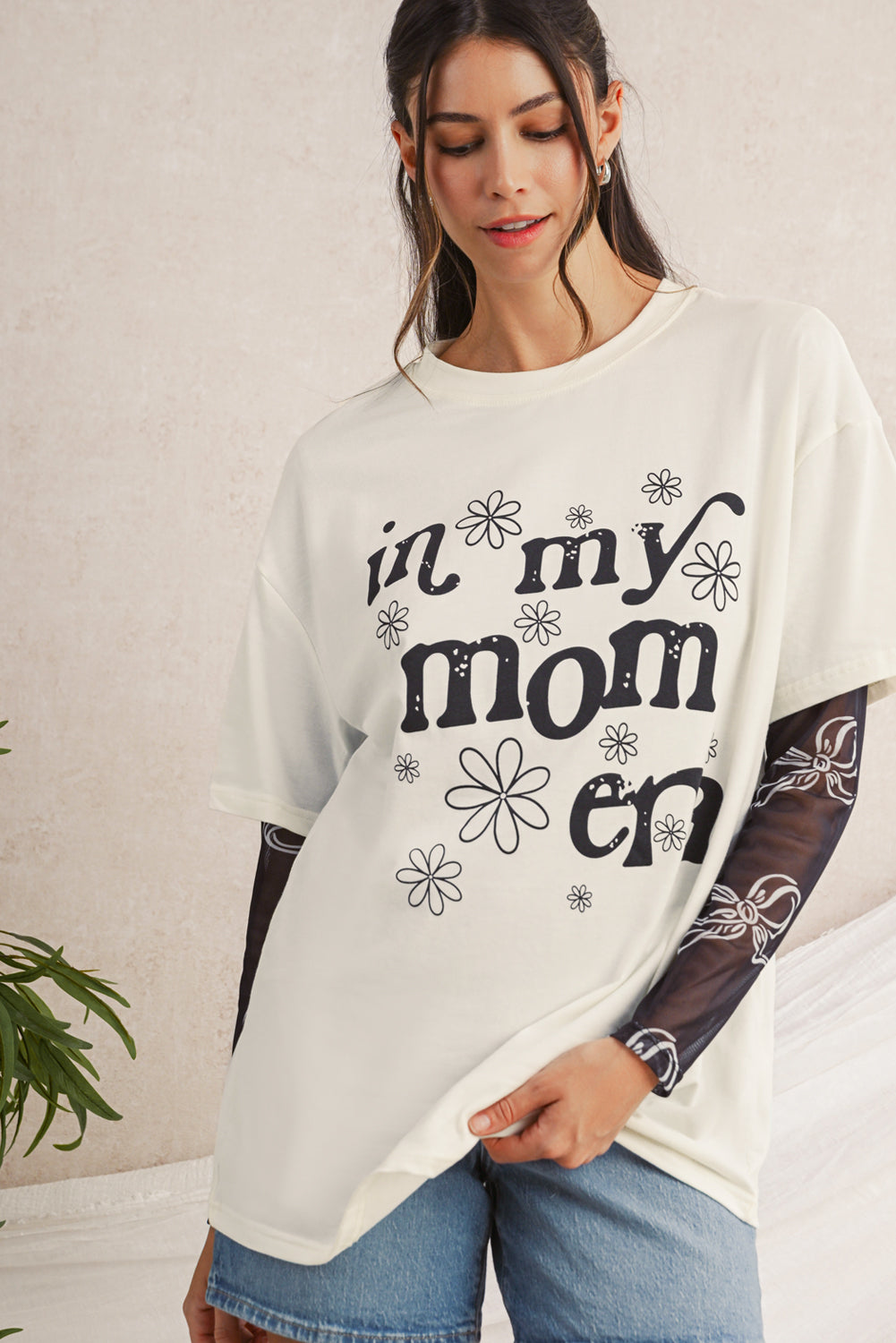 In My Mom Era Graphic Oversized T-Shirt