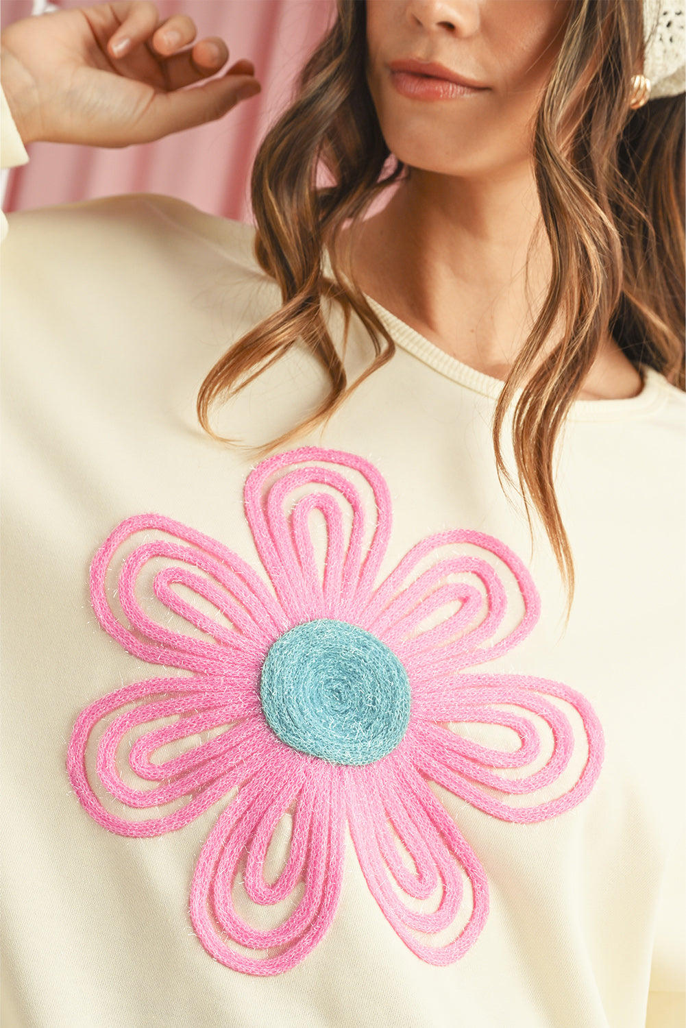 Tinsel Flower Oversized Sweatshirt