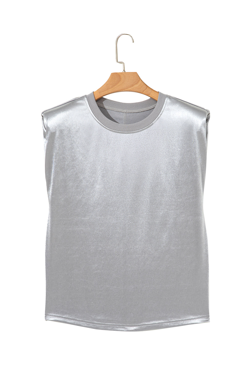 Sylvia Solid Sleeveless Round Neck Tee
