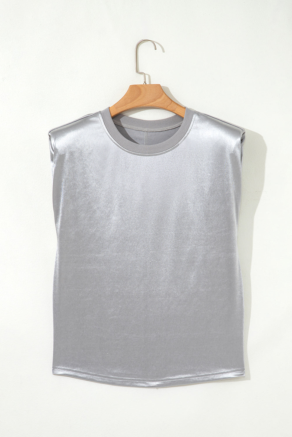 Sylvia Solid Sleeveless Round Neck Tee