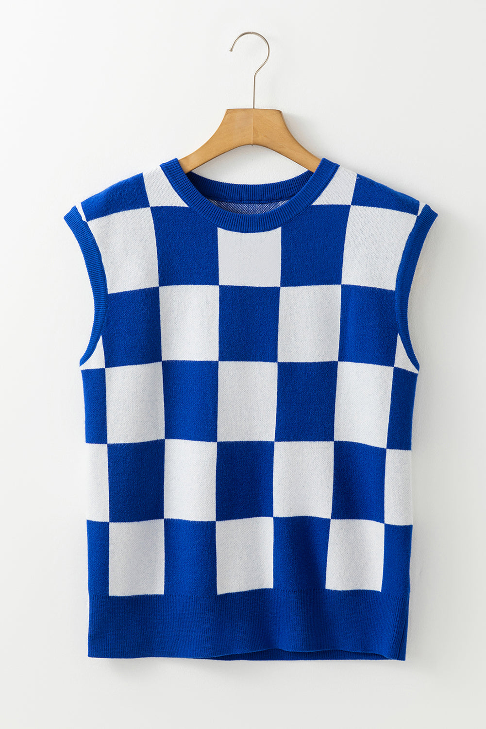 Kai Checkered Knit Vest Top
