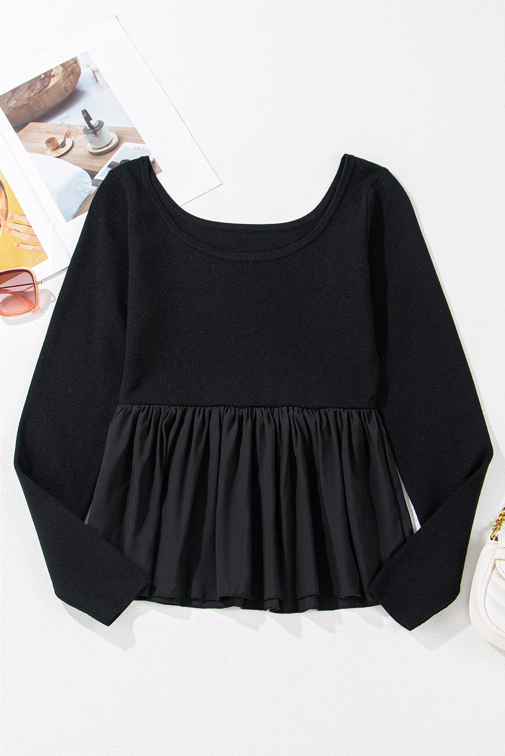 Ciara Long Sleeve Peplum Knit Top