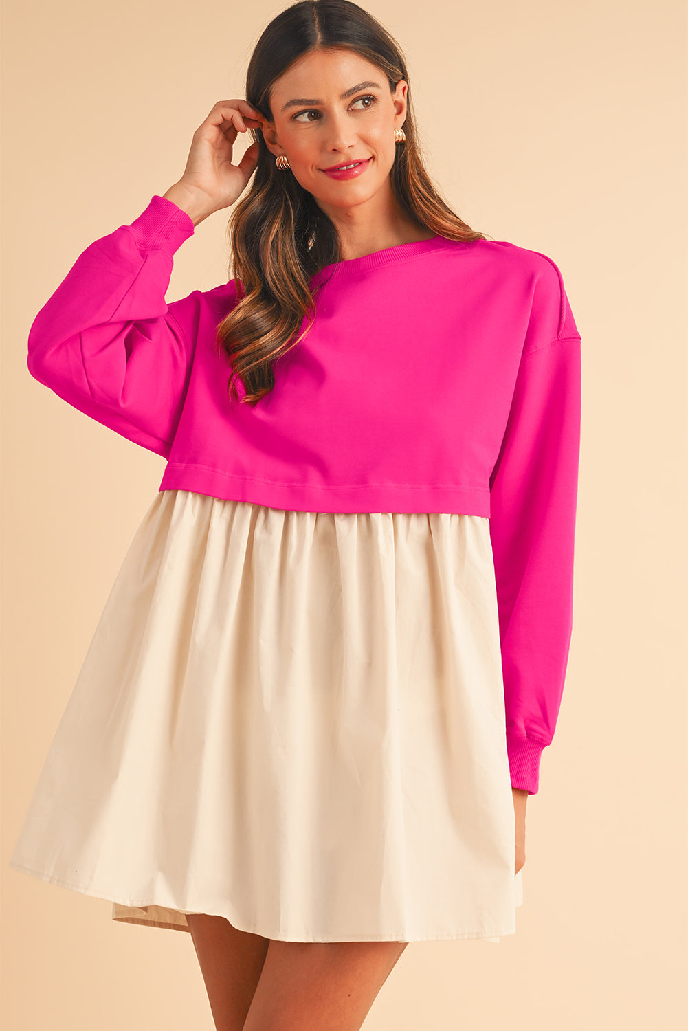 Freya Sweatshirt Colour-block Mini Dress