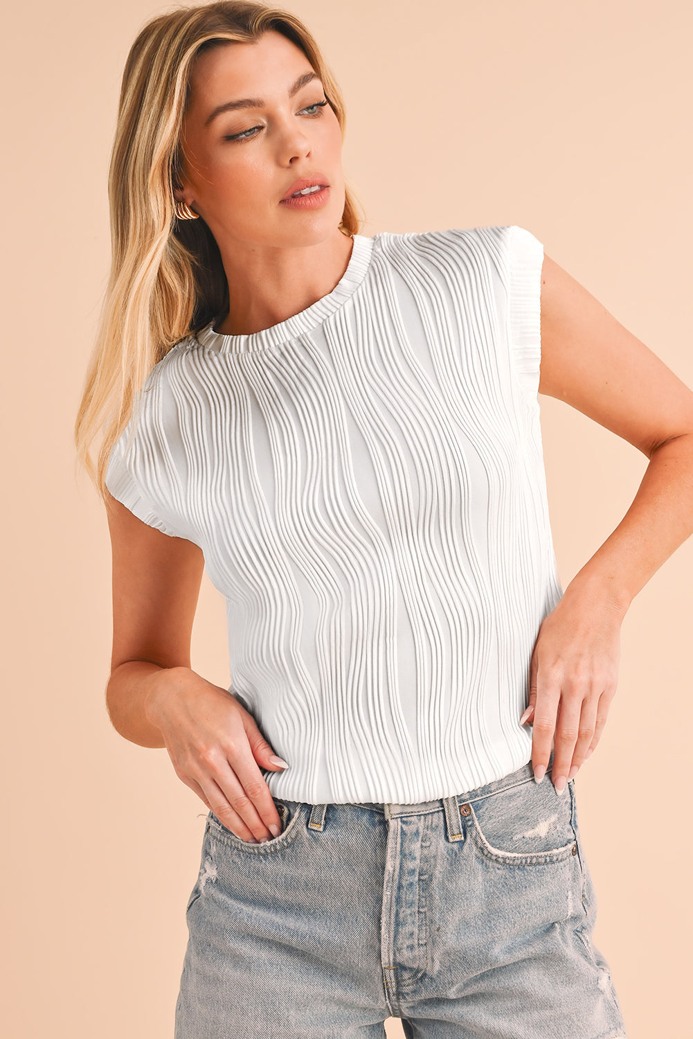 Hailey Wavy Textured Top