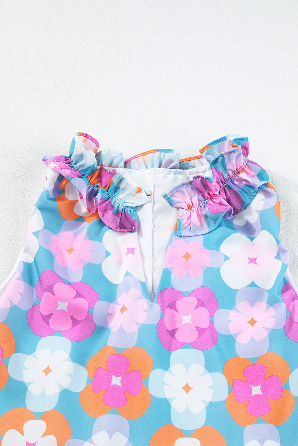 Lina Retro Floral Sleeveless Tiered Maxi Dress