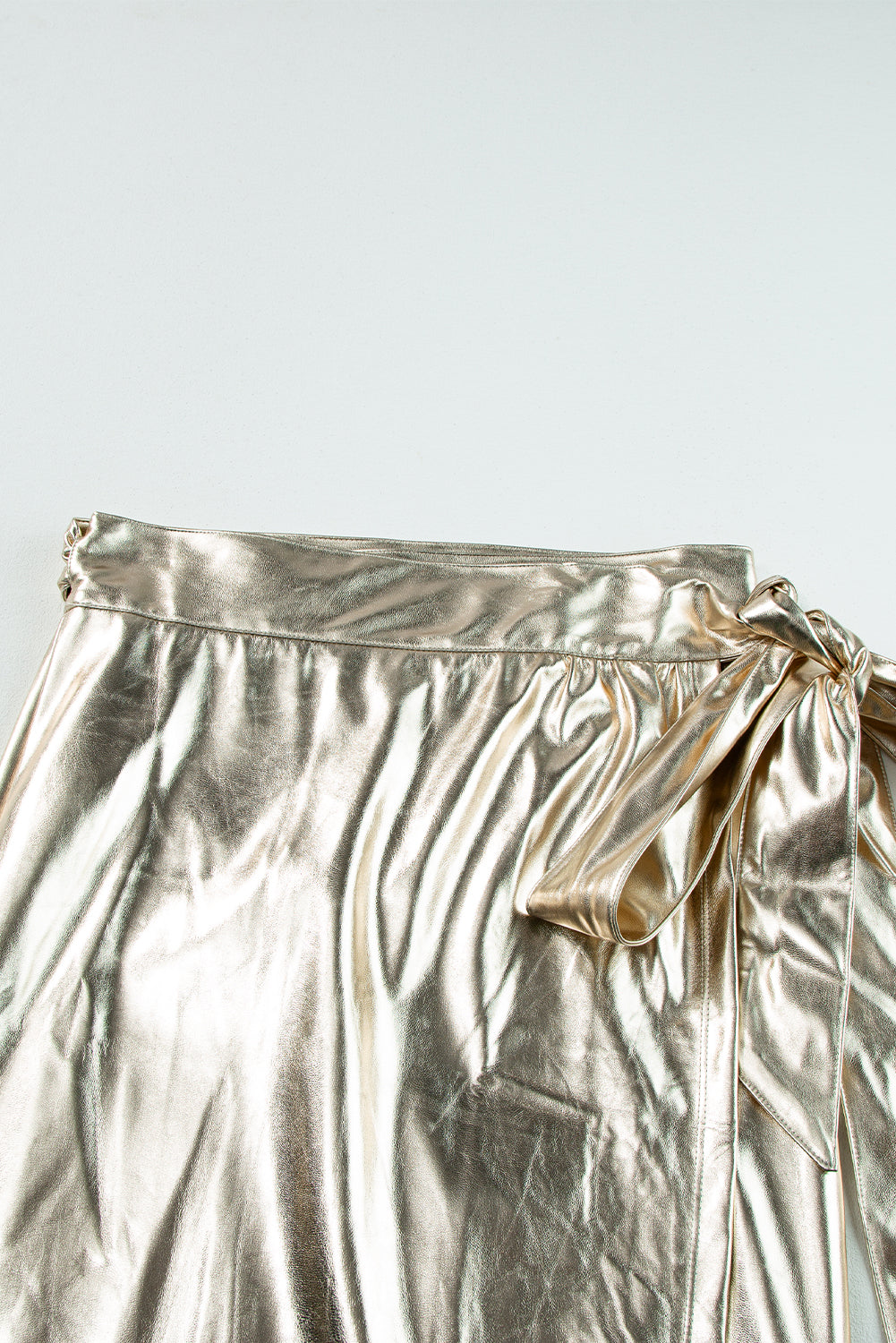 Aurum Knotted Metallic Midi Skirt