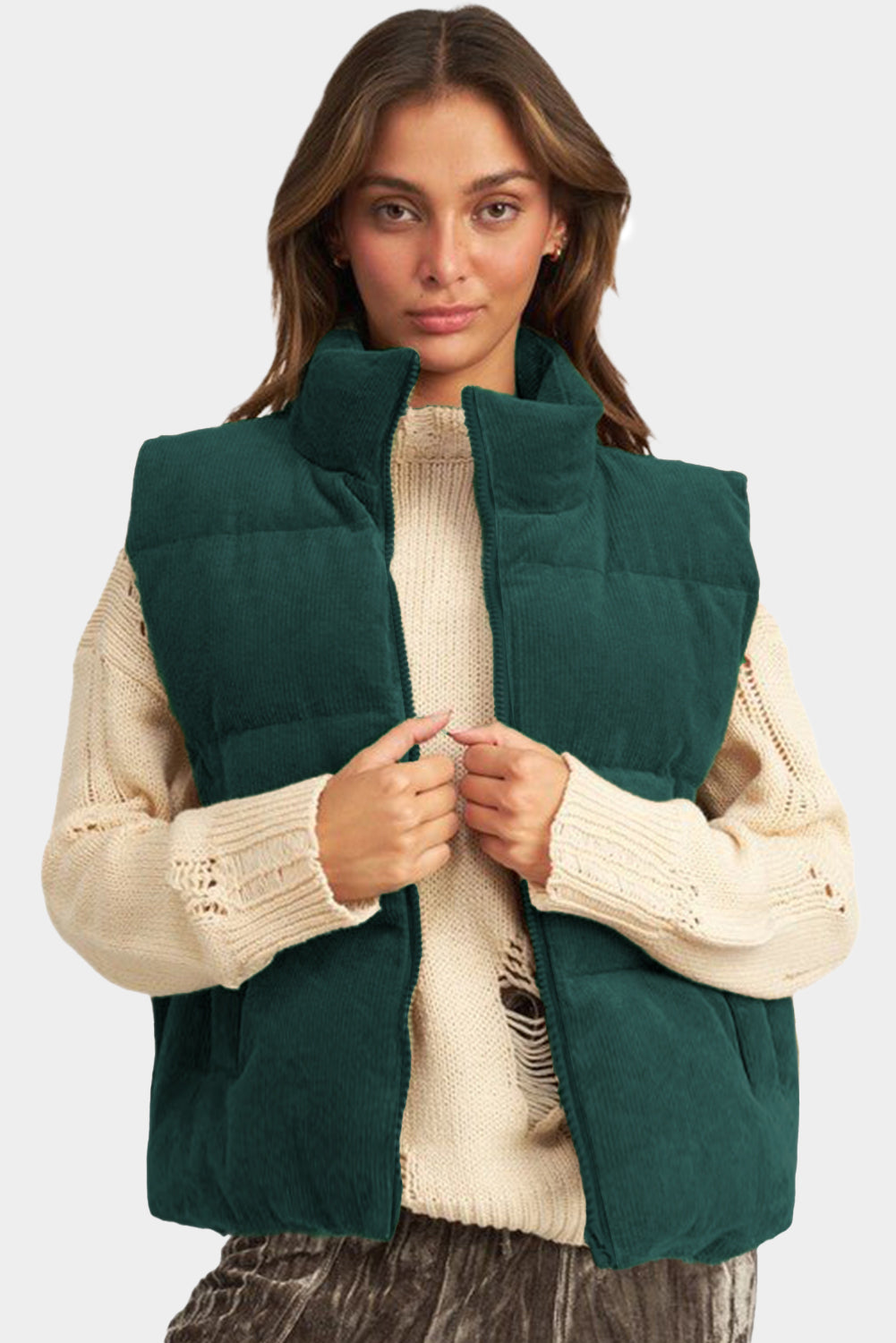 Corduroy Puffer Vest
