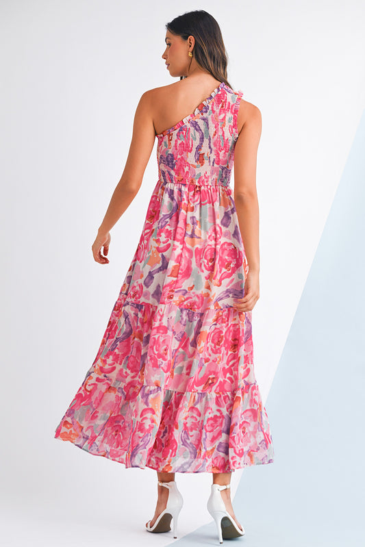 Poppy Floral One Shoulder Maxi Dress