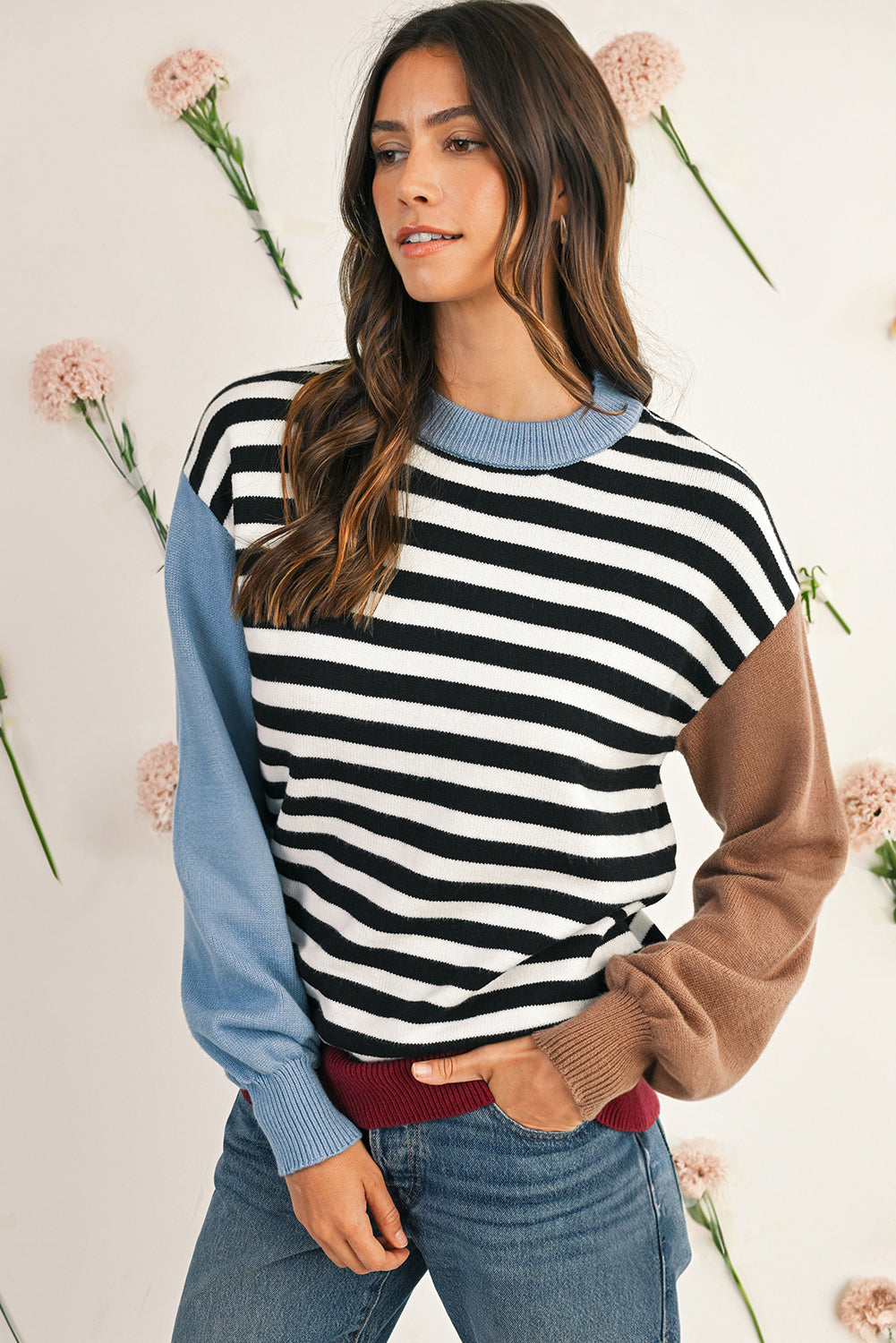 Lyra Striped Colour-block Sweater