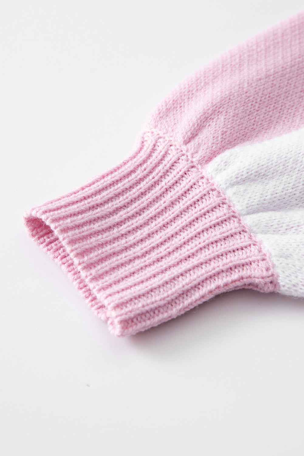 Checked Bishop Sleeve Pullover Sweater