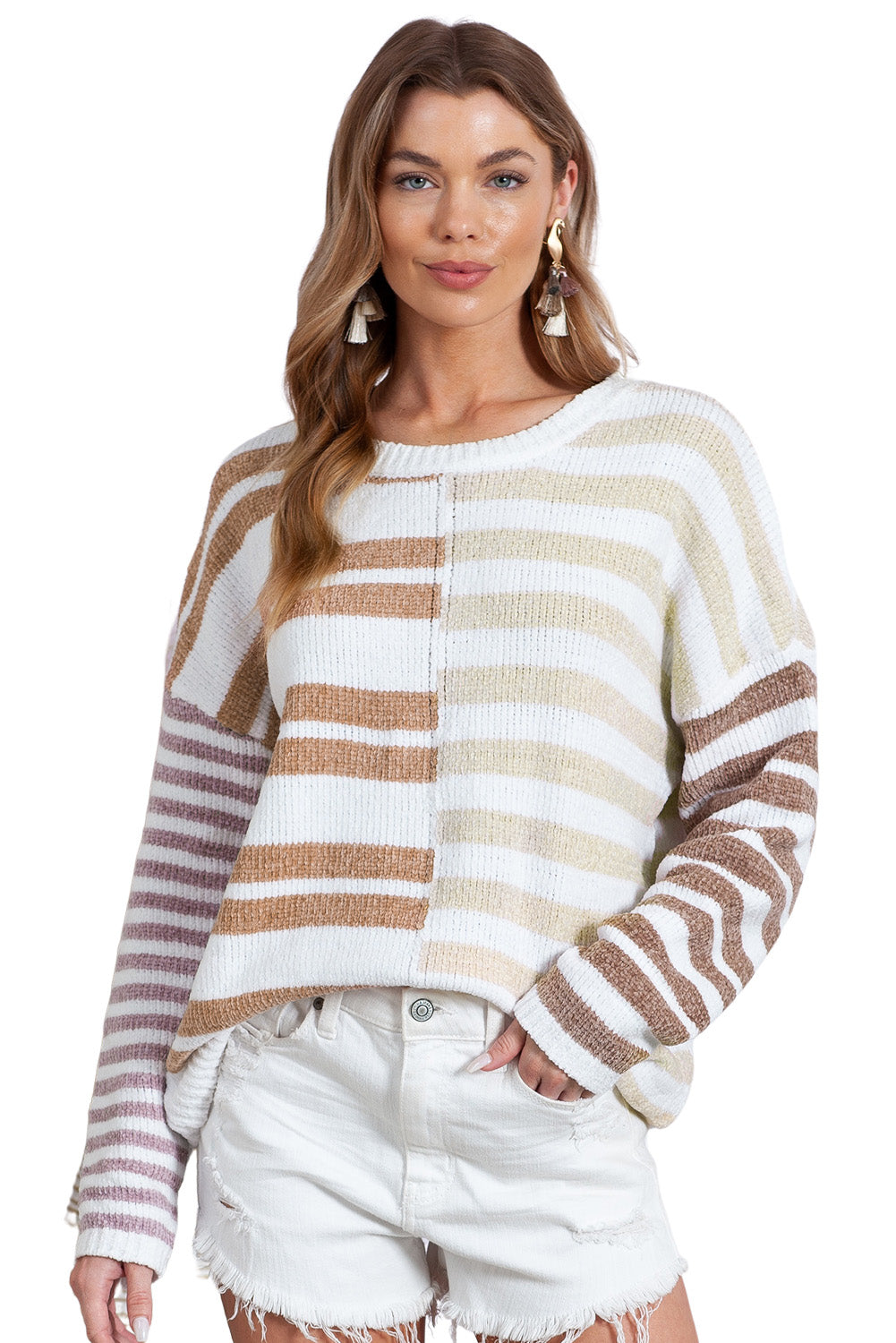 Nia Striped Colour-block Sweater