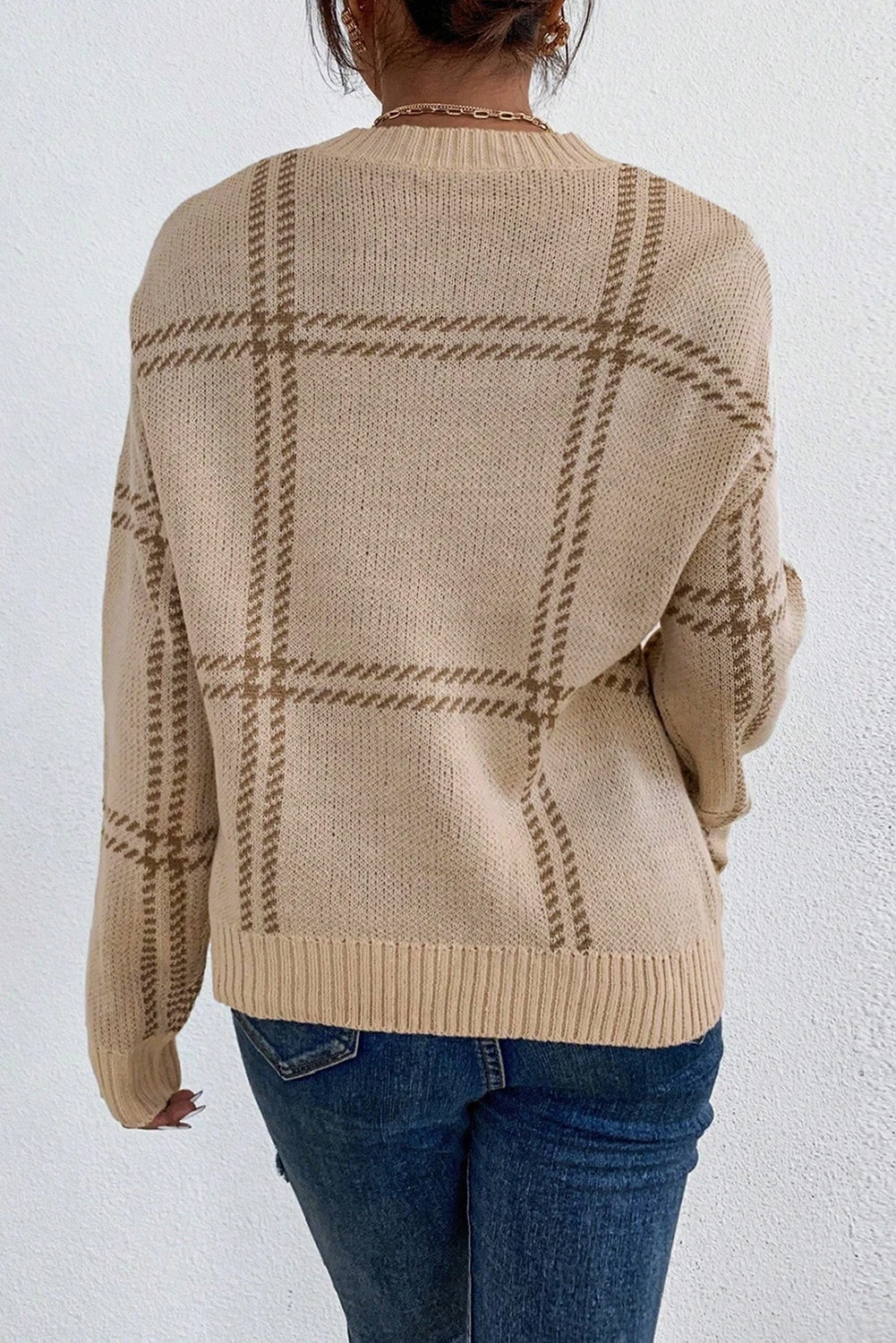 Evelyn Plaid Pattern Sweater