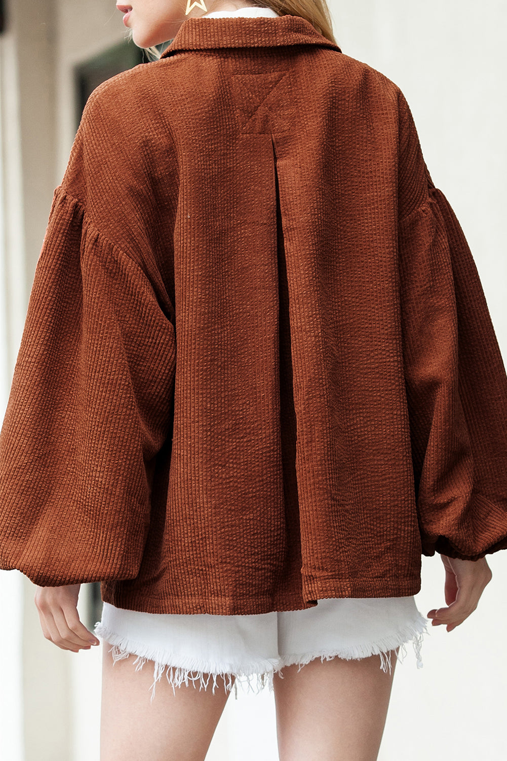 Amara Corduroy Lantern Sleeve Jacket