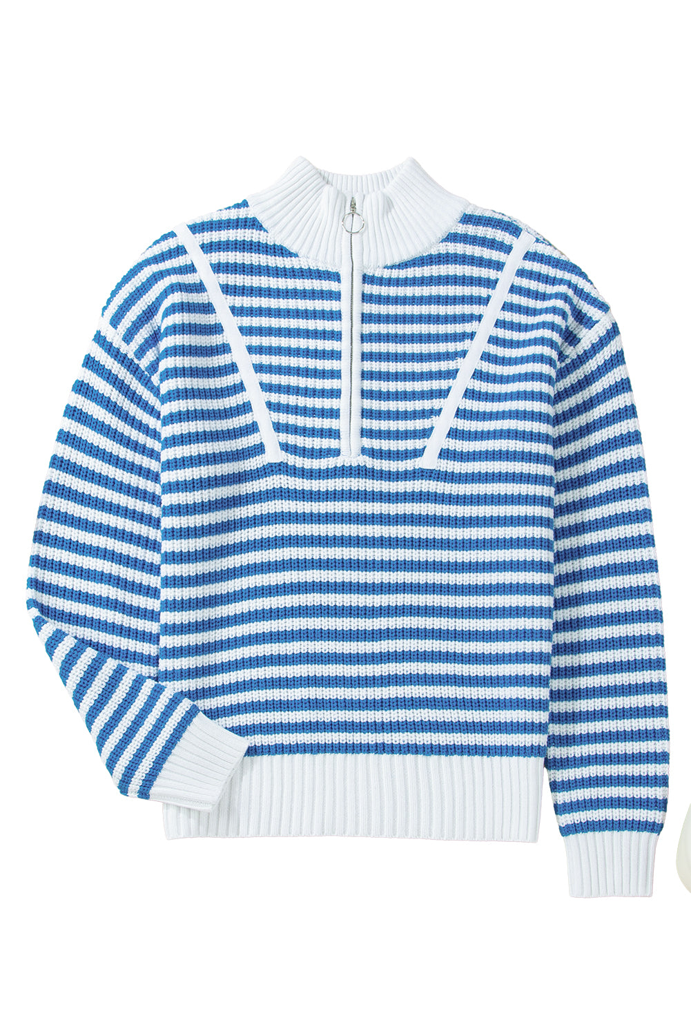Nylah Striped Half-Zip Sweater