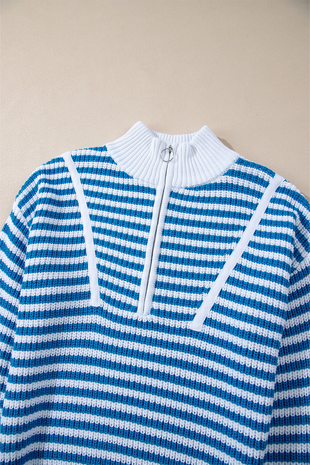 Nylah Striped Half-Zip Sweater