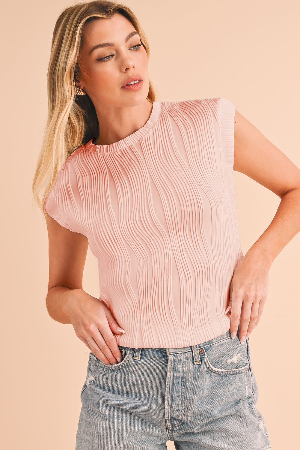 Hailey Wavy Textured Top