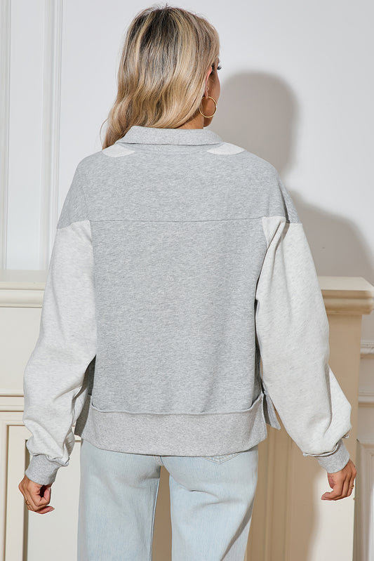 Slate Half-Zip Colour-block Sweatshirt