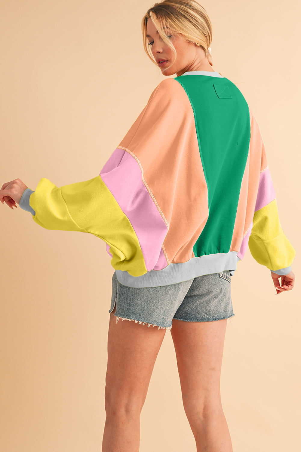 Noemi Colour-block Oversized Sweatshirt