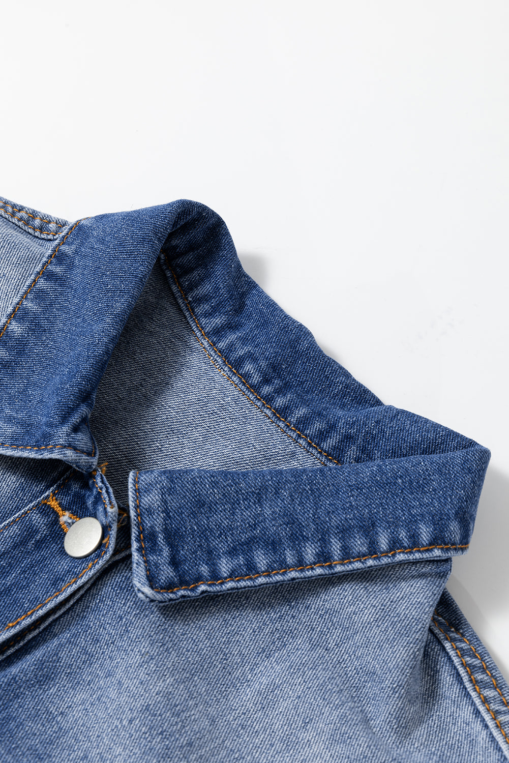 Sia Raw Edge Ruffle Short Sleeve Denim Jacket