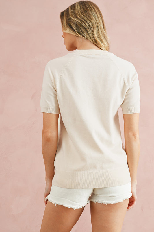 Flower Puff Short Sleeve Top