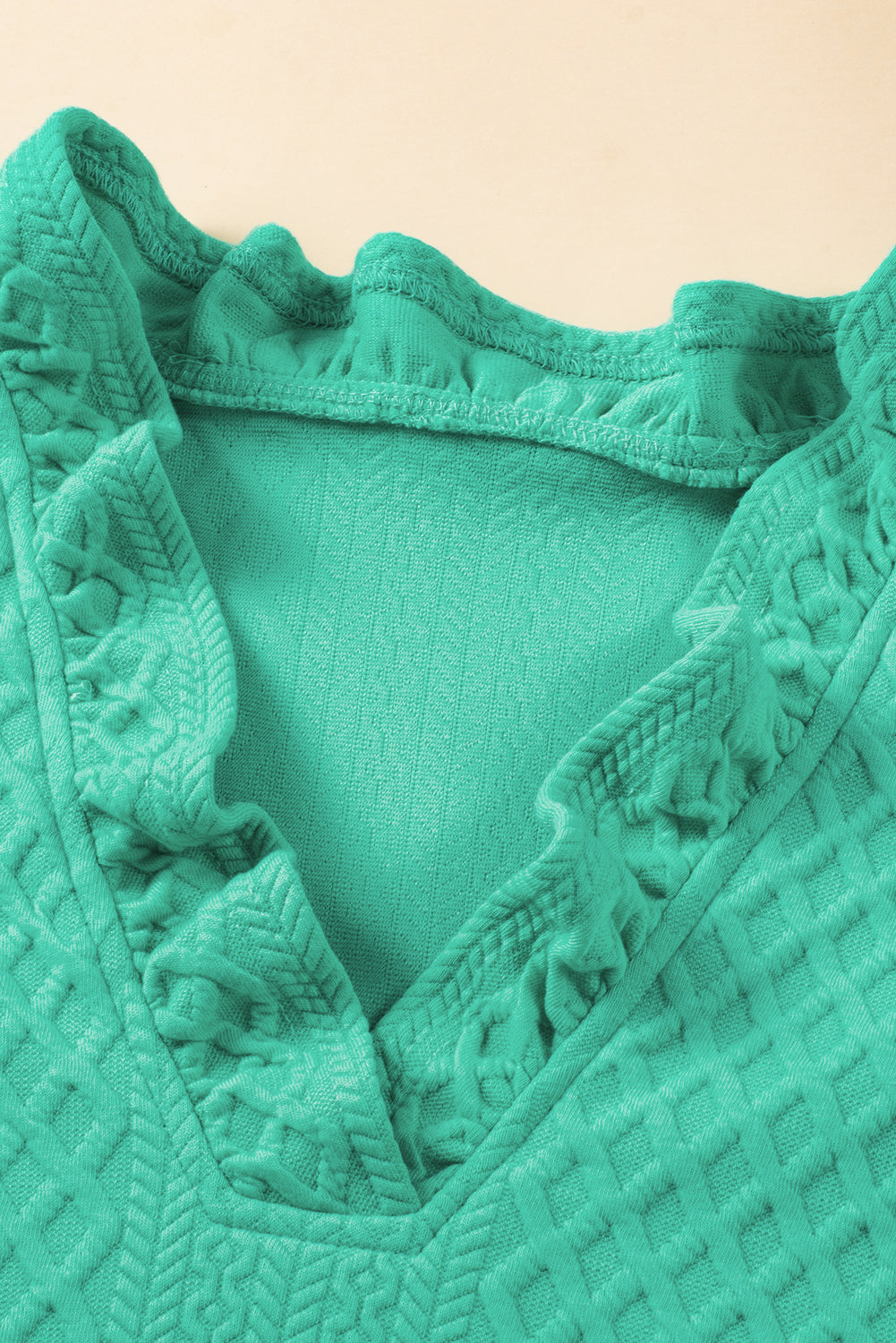 Ira Textured Ruffle V-Neck Mini Dress