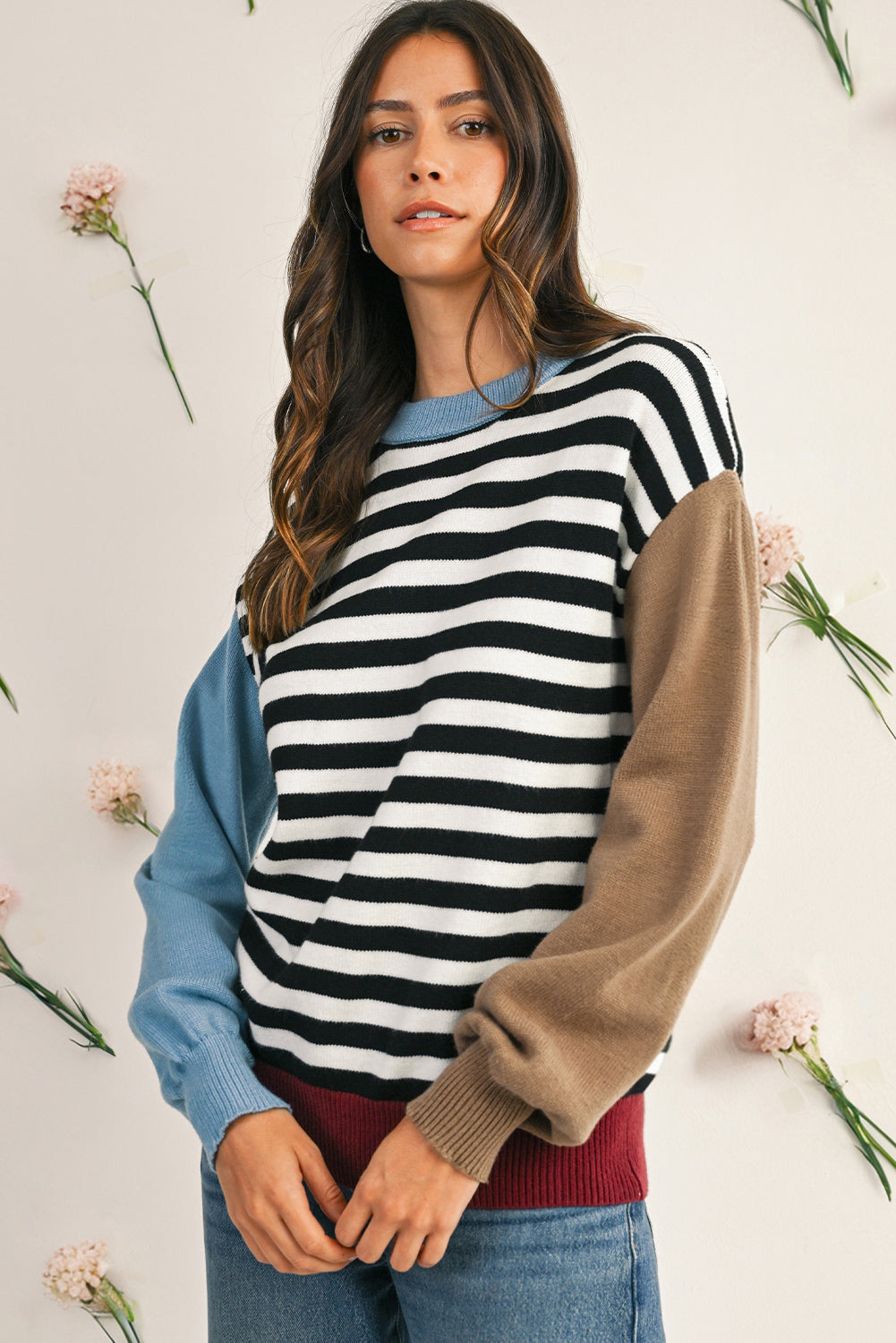 Lyra Striped Colour-block Sweater