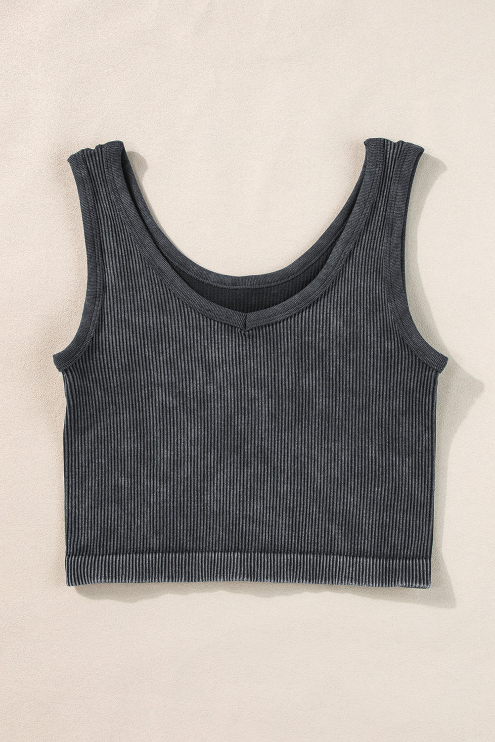 Ribbed Knit Cropped Tank Top