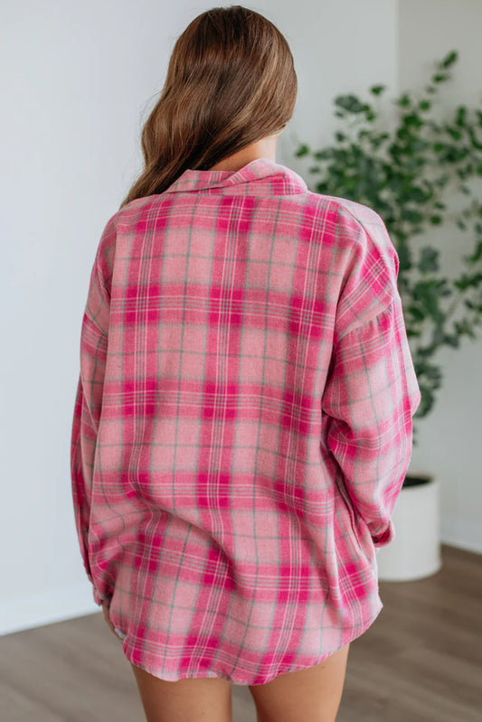 Kansas Pink Plaid Long Sleeve Shirt