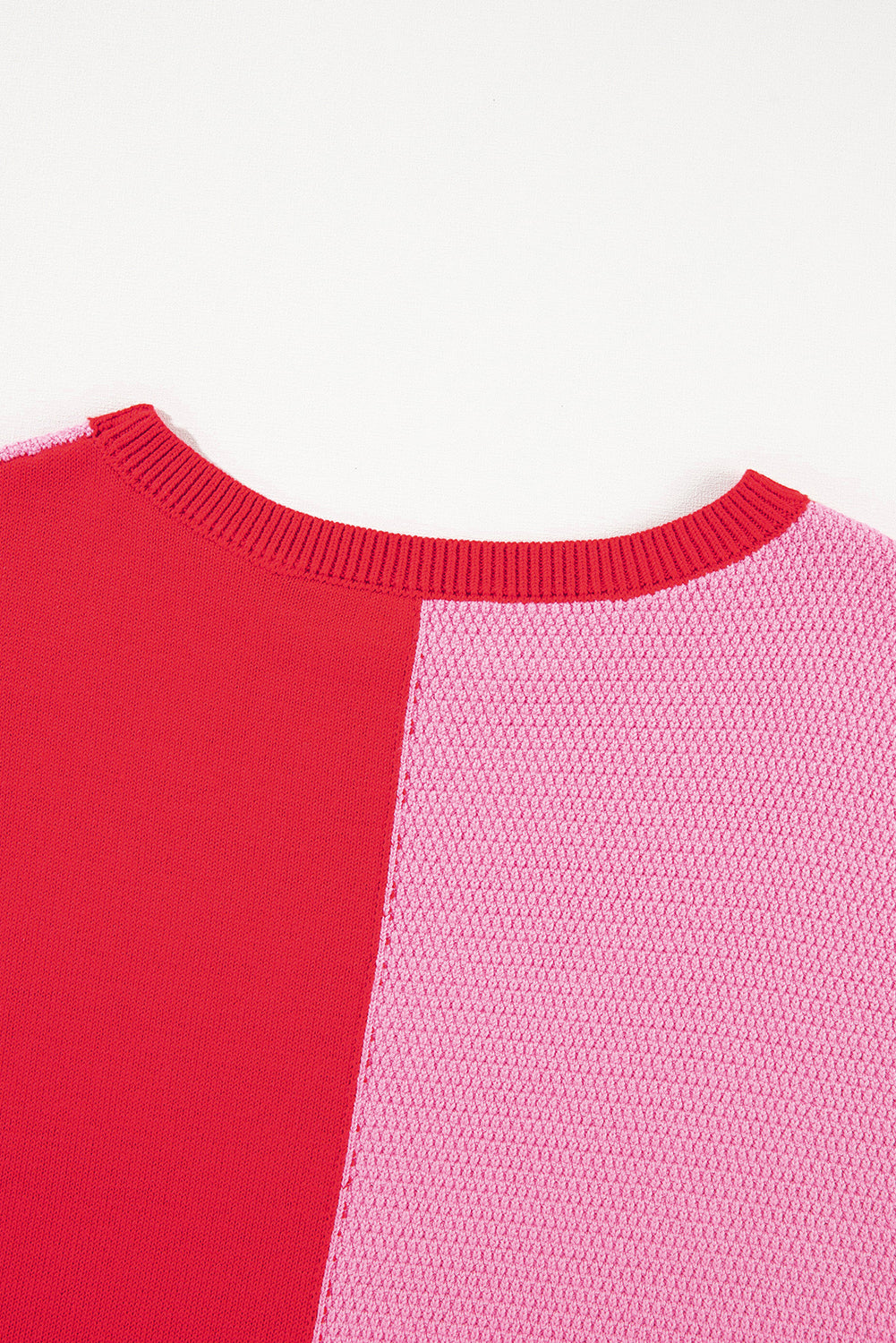 Color-Block Patchwork Ruffle Trim T-Shirt