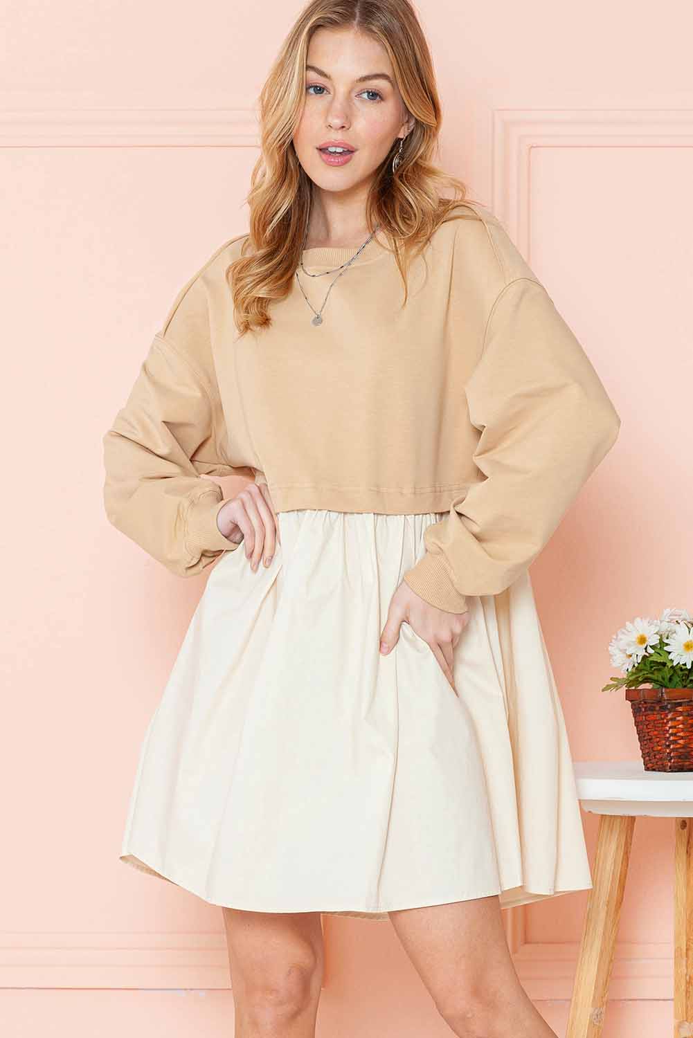Freya Sweatshirt Colour-block Mini Dress