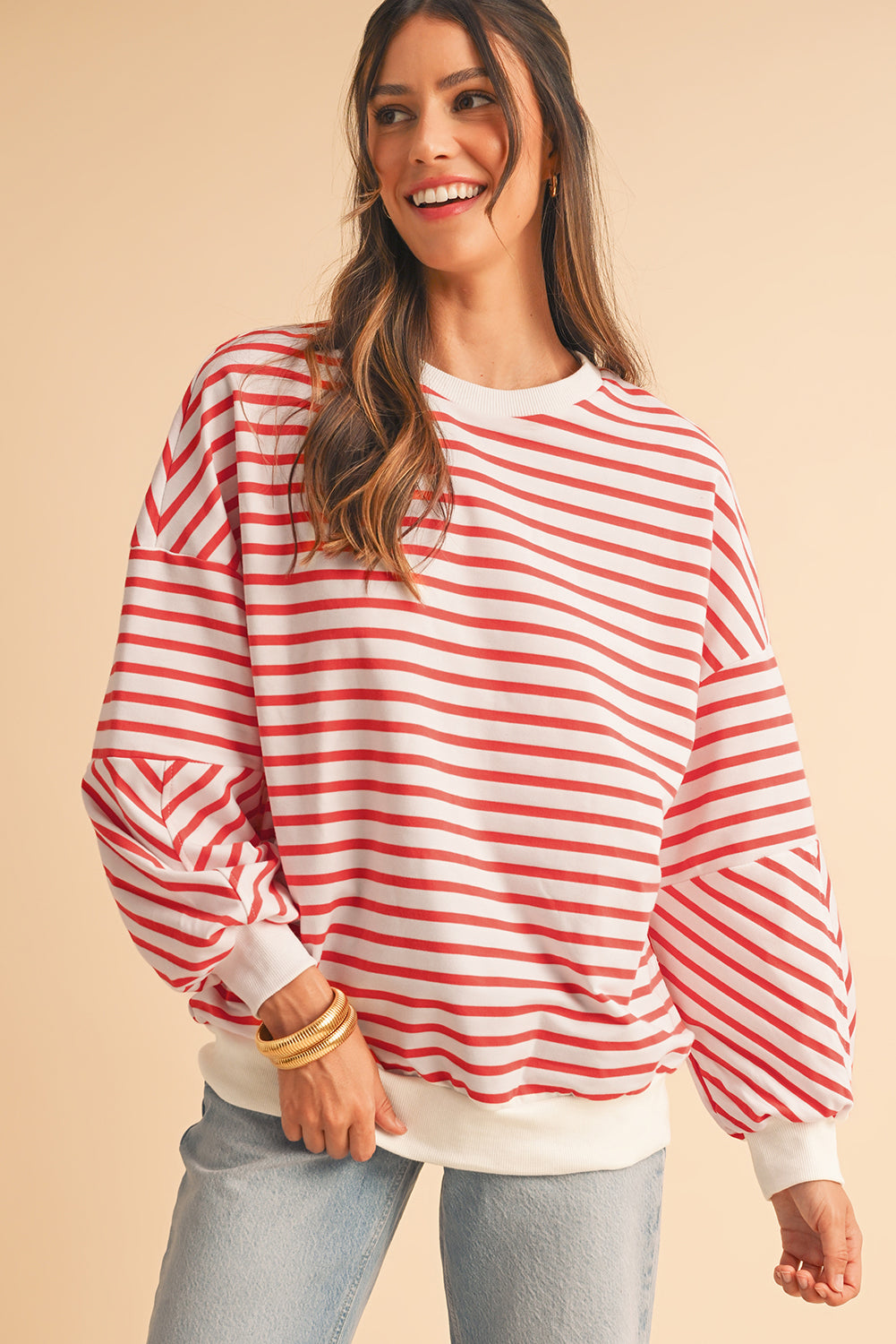 Mia Striped Oversized Sweatshirt
