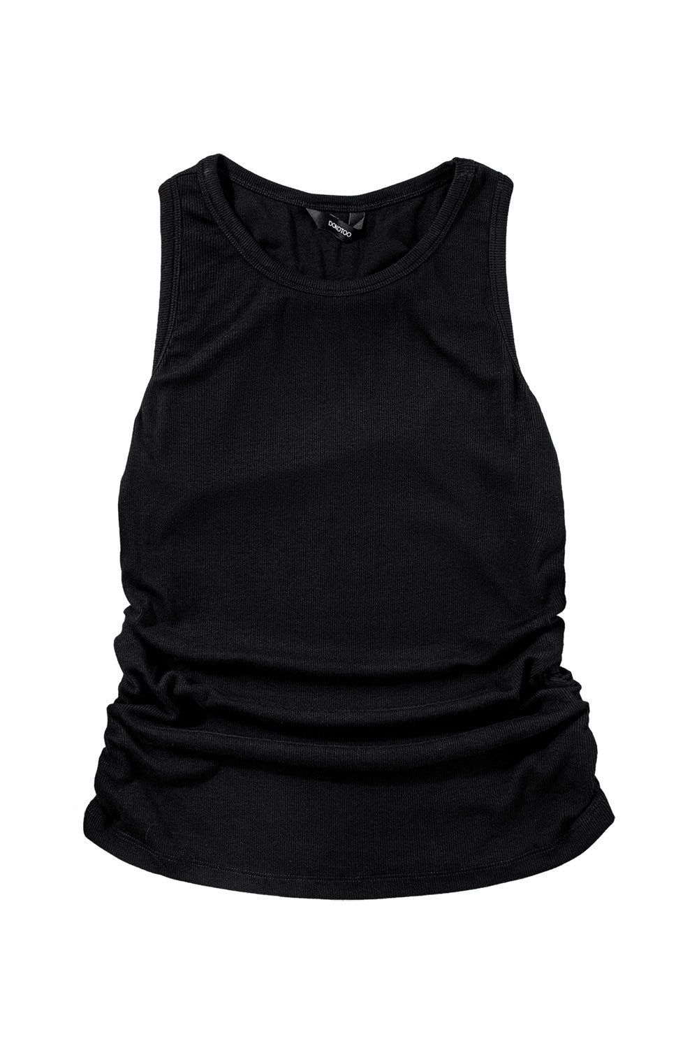 Solid Ruched Ribbed Tank Top