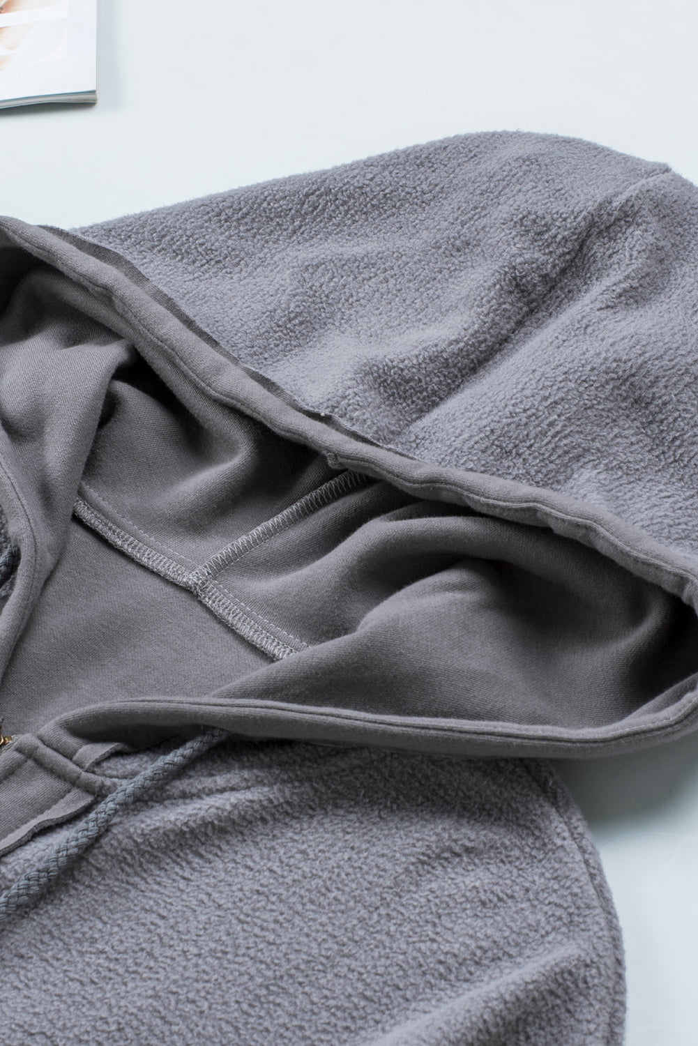 Flap Pockets Bishop Sleeve Zip Up Hoodie
