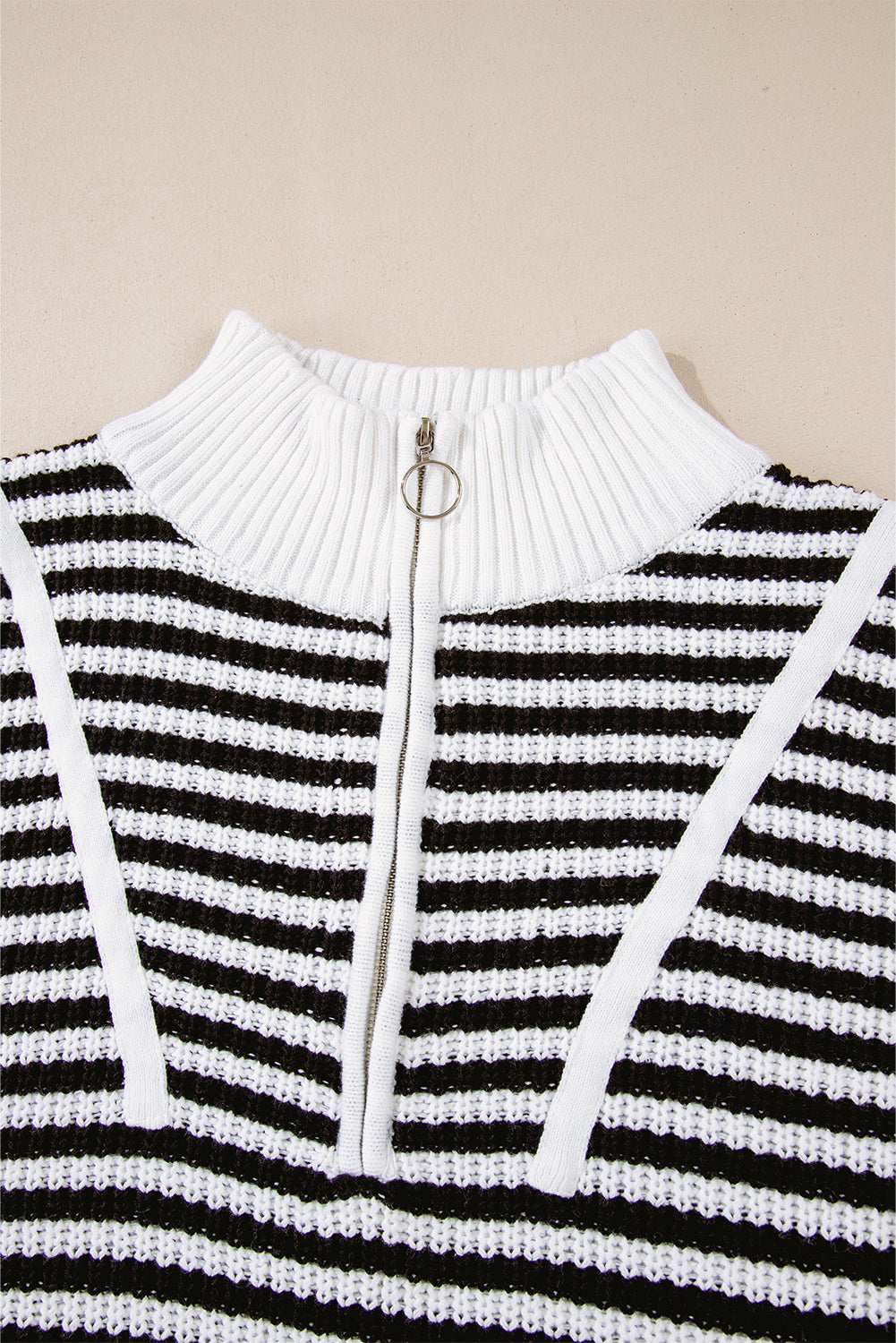 Nylah Striped Half-Zip Sweater